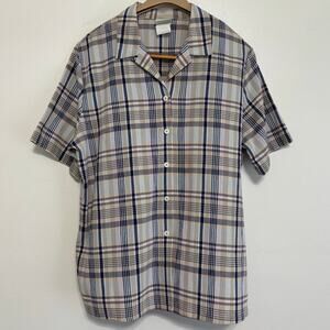 Koret Francisca Tan Multicolor Plaid Shirt Size XL